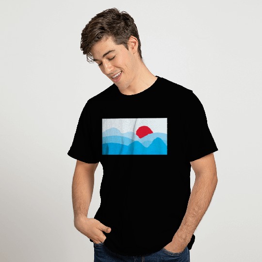 Minimalist Sun Light Blue T Shirts