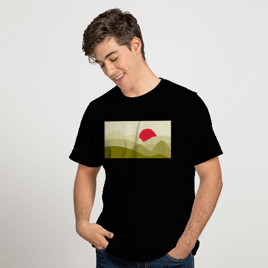 Minimalist Sun Olive Green T Shirts