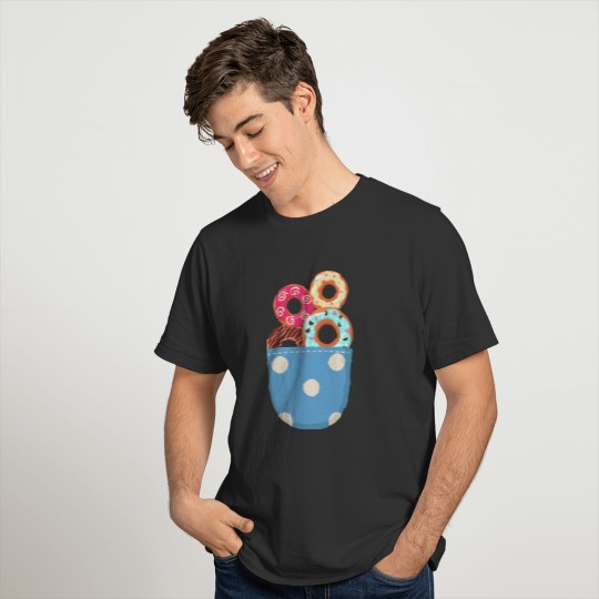 Cute Sprinkled Donuts Pocket Art for Pastry Chef T Shirts