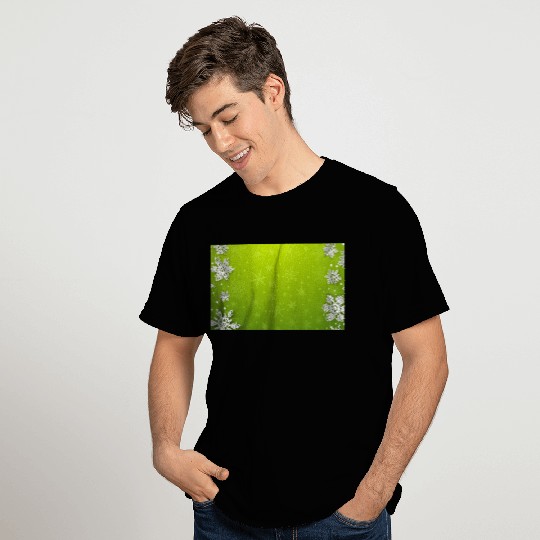 Winter Snowflakes Green Pattern T Shirts