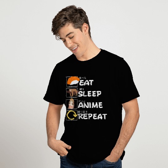 Eat Sleep Anime Repeat T Shirts, Anime Manga