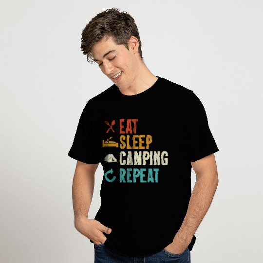 Eat Sleep Camping Repeat Camp Funny T Shirts