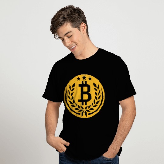 emblem bitcoin laurel wreath T Shirts