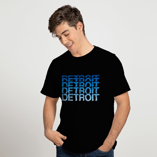 Stacked Detroit Michigan Text T Shirts