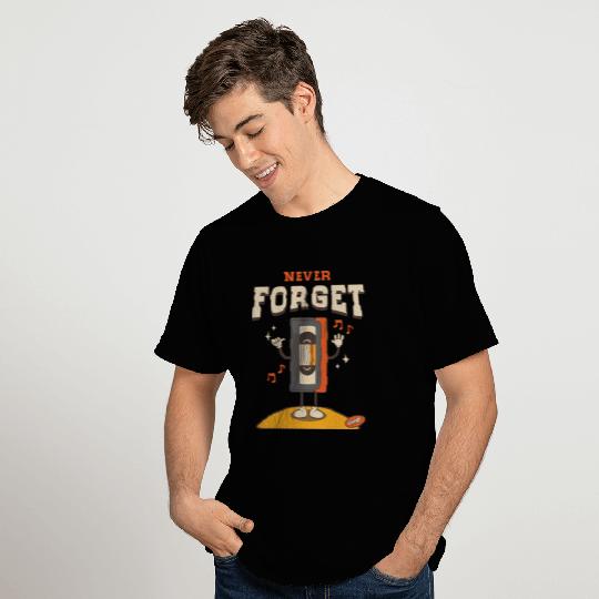 Never Forget Floppy Disk VHS Tape Cassette Tape T Shirts