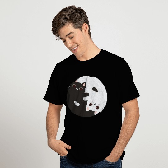 ying yang cat T Shirts