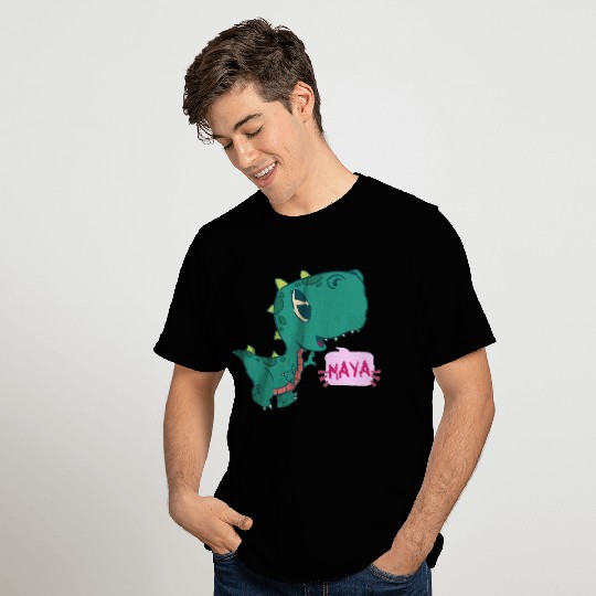 MAYA - Lovely girl name with cute dinosaur T Shirts