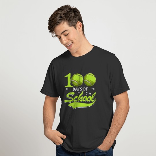 100 Days Of School Tennis Sports Game Athletic T Shirts