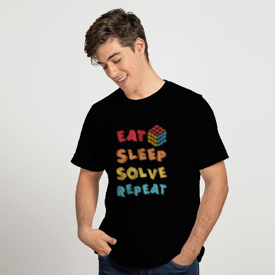 Eat Sleep Solve Repeat Math Speed Cubing Genie T Shirts