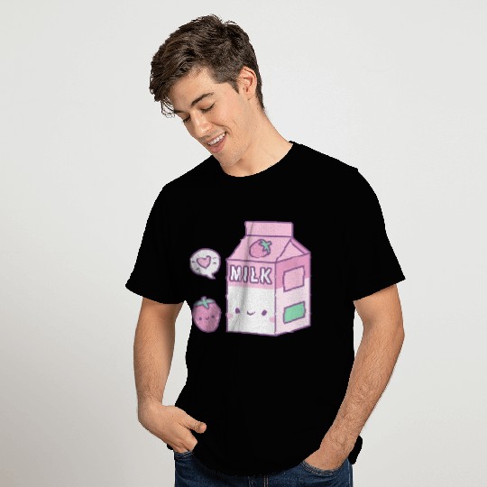Cute Strawberry Milk Carton T Shirts