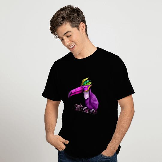 Purple Tucan With Mask For Mardi Gras T Shirts