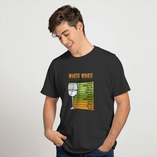 White Wine Sweetness Chart Design for a Wine T Shirts