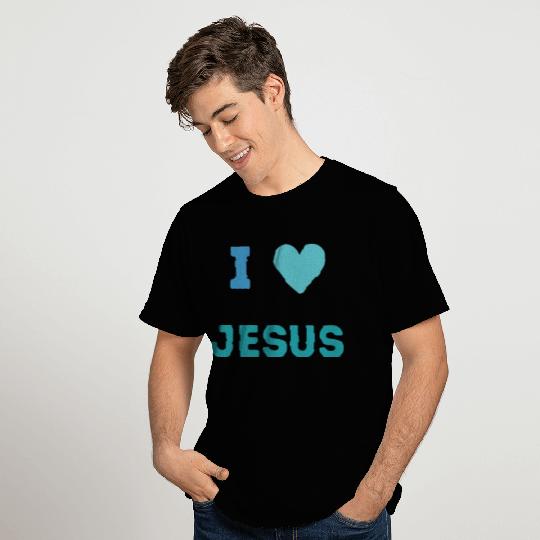 I Love Jesus Blue T Shirts