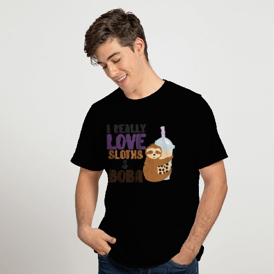 Cute Lazy Sloth Boba Tea Sweet Bubble Tea T Shirts