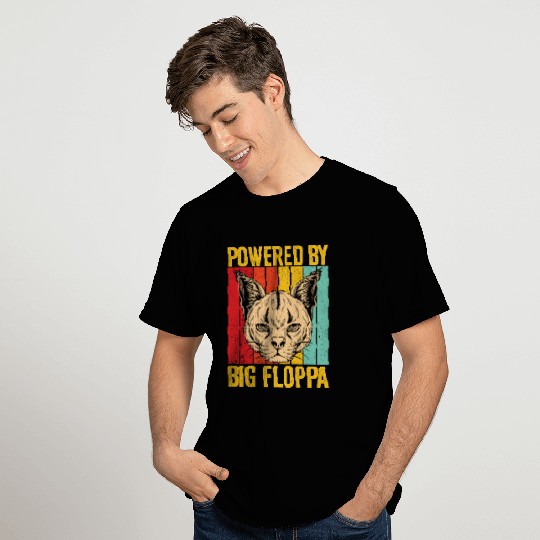 Big Floppa Caracal Cat Meme Retro T Shirts