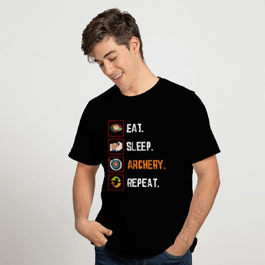 Funny Eat Sleep archery Repeat Gift T Shirts
