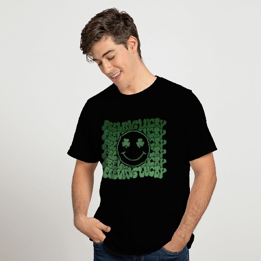Feeling Lucky Saint Paddys Irish Smiling Icon Sham T Shirts