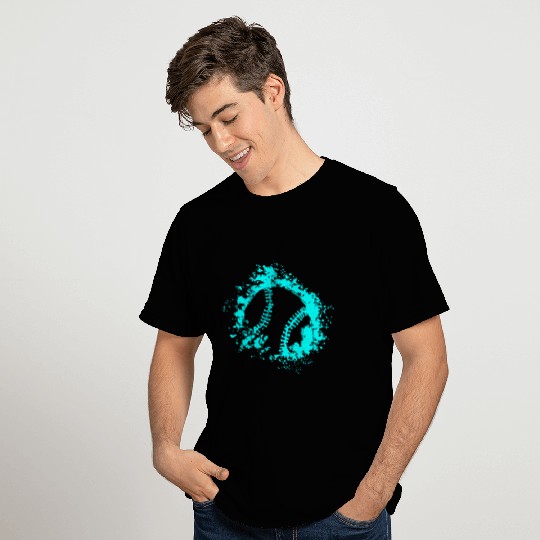 Softball Distressed Ball Teal Black T Shirts