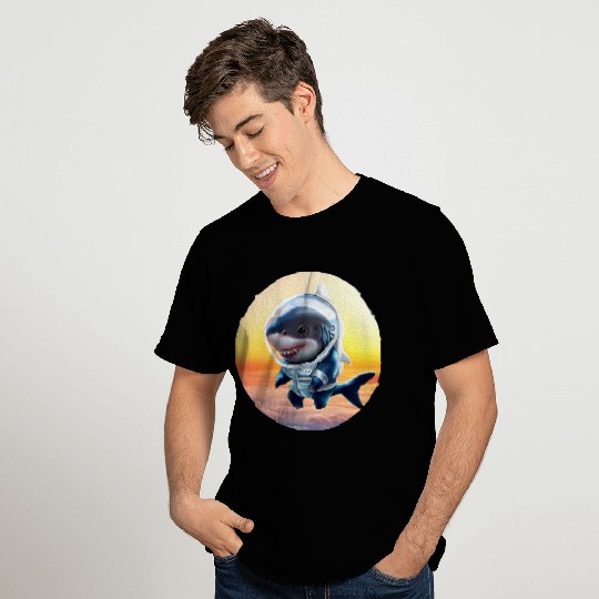 Shark astronaut at sunset T Shirts