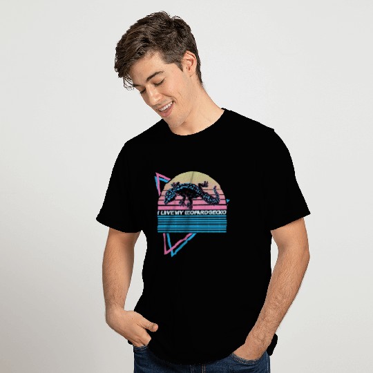 Leopard Gecko Retro T Shirts