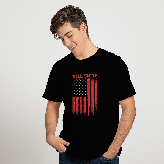 USA Flag with Bat Will Smith LA Los Angeles T Shirts