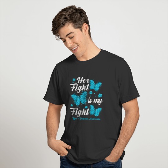 Her Fight Is My Fight T1D Awareness Butterfly T Shirts