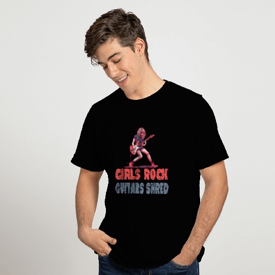 Gilrs Rock Guitar Shrek T Shirts
