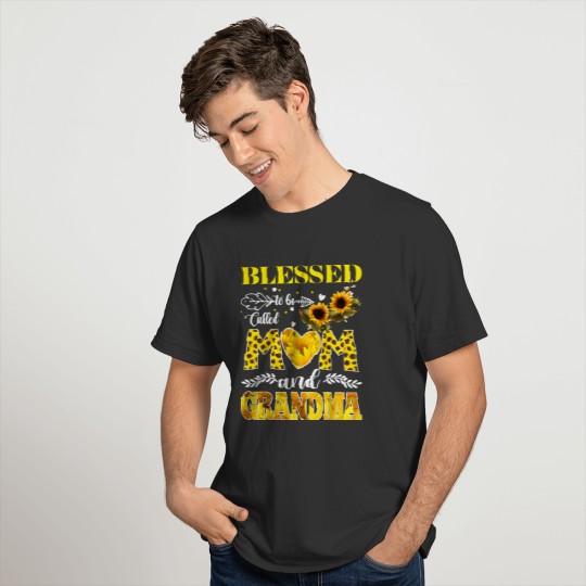 Blessed To Be Called Mom And Grandma Sunflower T Shirts