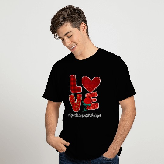 Speech Language Pathologist Day Love Heart Flower T Shirts
