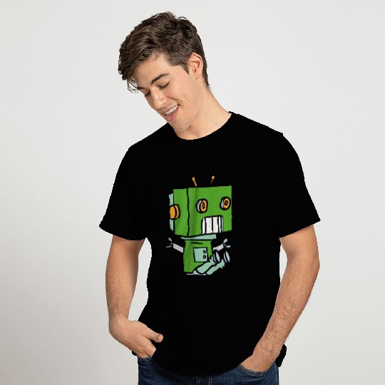 Green Cute Robot Kid T Shirts