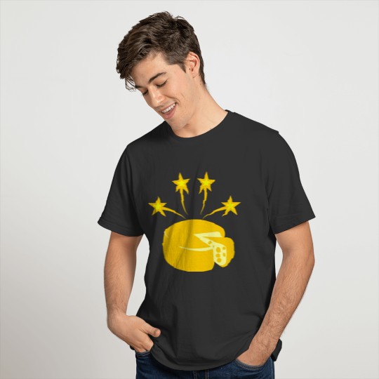 Cheese golden yellow with radiating stars T Shirts
