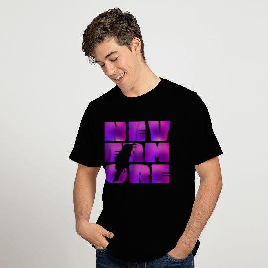 NEVERMORE in large psychedelic purple block T Shirts