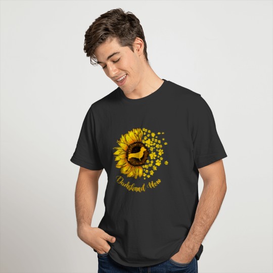 Sunflower Dachshund Mom Dog T Shirts
