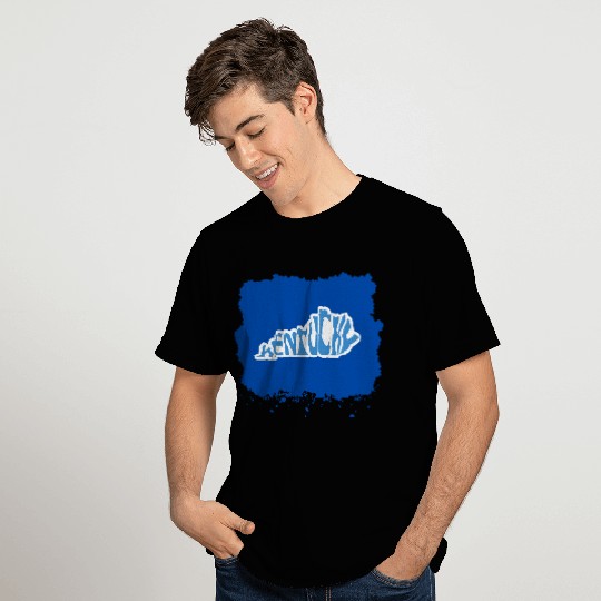 Kentucky Typography Sticker in State Shape T Shirts