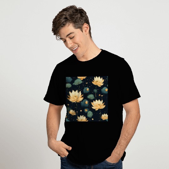 Serenity Blooms: Timeless Lotus Pattern T Shirts