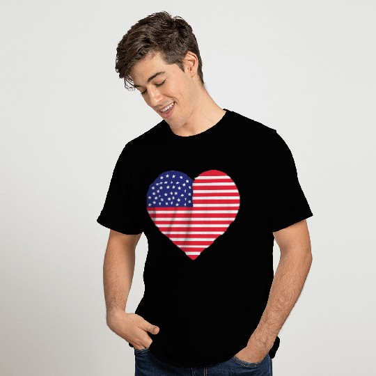 american flag heart T Shirts