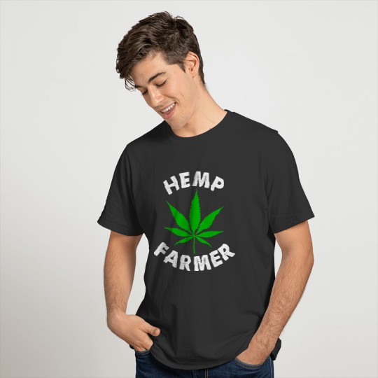 Hemp Farmer Green Leaf T Shirts