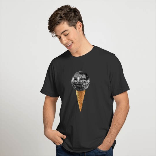 Silver Disco Ball Ice Cream Cone T Shirts