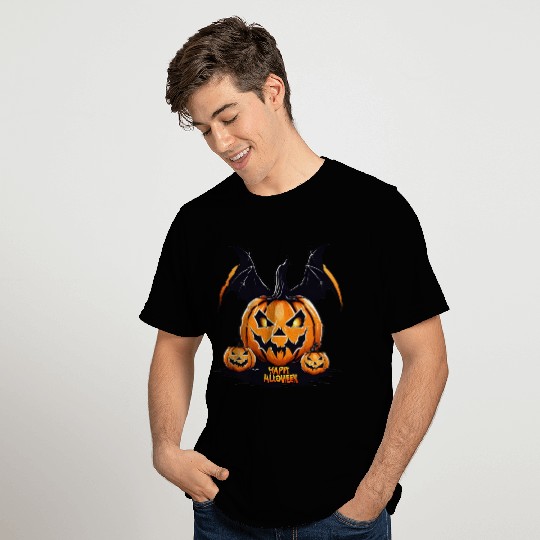 Pumpkin Bat Halloween T Shirts