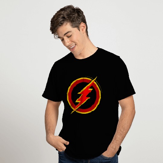 Red and yellow color Gorilla thunder circle design T Shirts