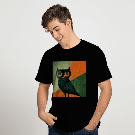 Mod Owl: Orange Beak Owl T Shirts