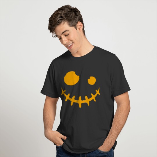 scary Yellow/Orange face silhouette for halloween T Shirts