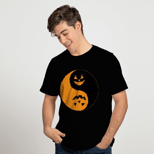 Halloween Jack O Lantern Yin Yang T Shirts