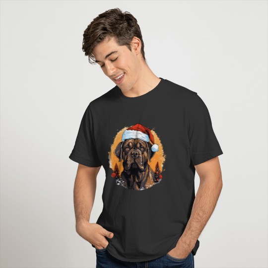 Dog of the Mastiff breed christmas party T Shirts