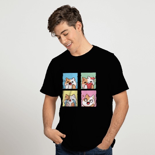 four cute cat reaction T Shirts
