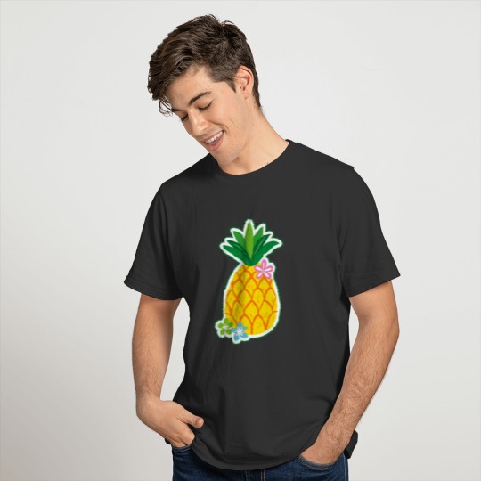 Pineapple Pocket Patch Hawaiian Tropical Fruit T Shirts