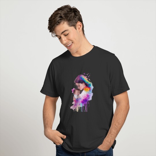 mother hugging baby, Mother with a baby, T Shirts