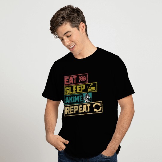 Eat sleep anime repeat hobby T Shirts
