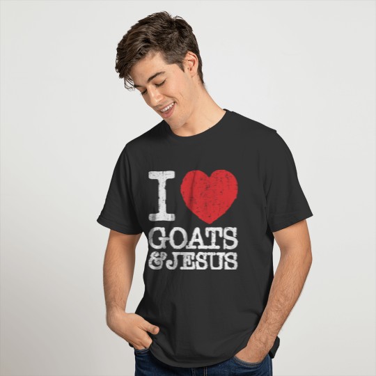 I Love Goats & Jesus Vintage Christian Lover Gift T Shirts
