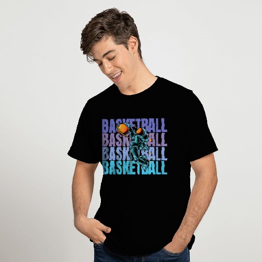 Astronaut Dunking Basketball Creative Illustration T Shirts